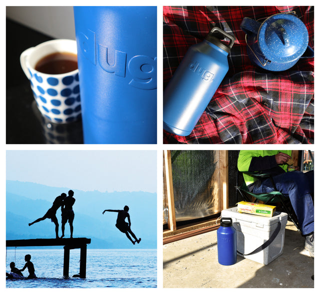 2L insulated drink bottle - Navy blue dug