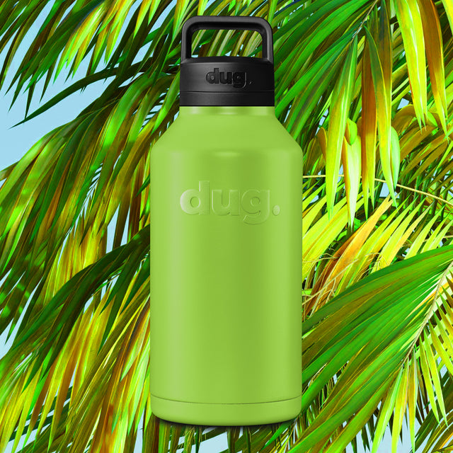 2L Pine Lime Green dug water bottle