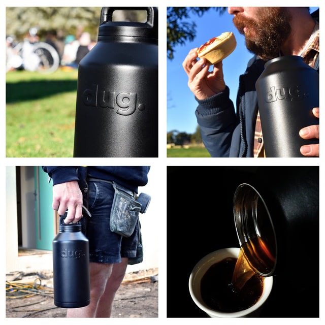 2L insulated water bottle - Black dug